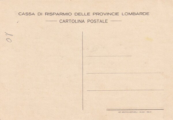 Cartolina Cassa di Risparmio delle Provincie Lombarde.