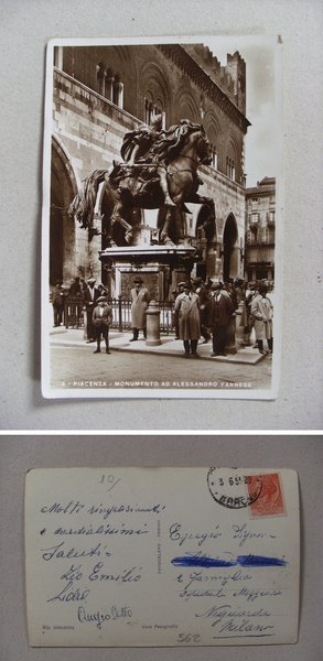 Cartolina / postcard PIACENZA - Monumento ad Alessandro Farnese