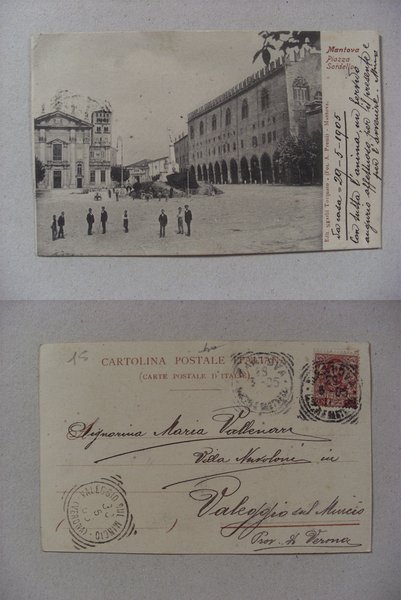 Cartolina / postcard MANTOVA Piazza Sordello 1905