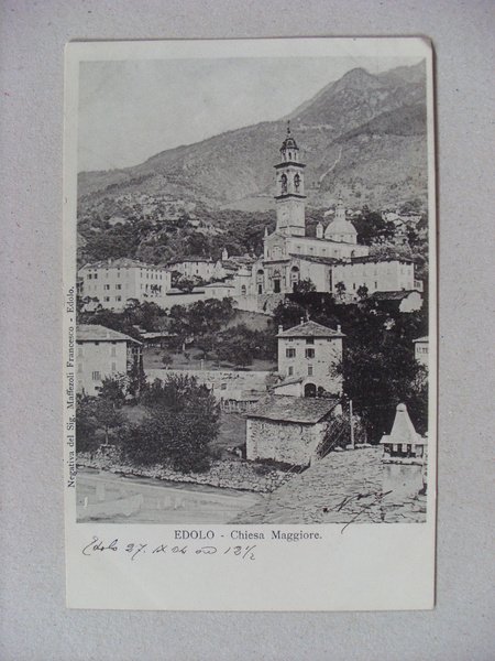 Cartolina / postcard EDOLO (Brescia) Chiesa Maggiore 1904