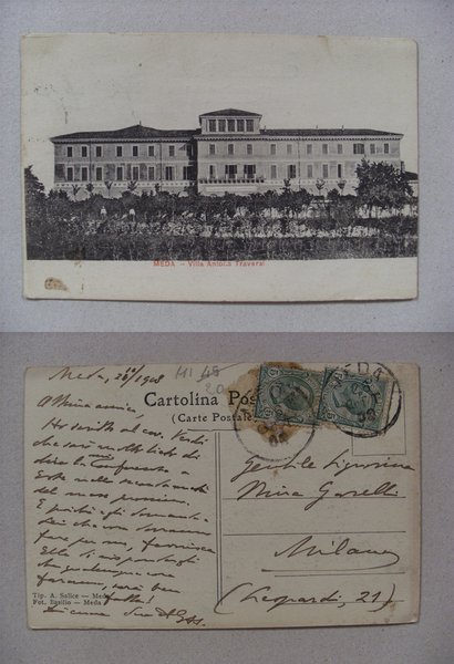 Cartolina / postcard MEDA (Monza Brianza) Villa Antona Traversi 1908