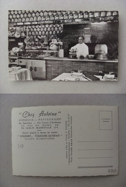 Cartolina / postcard "Chez Antoine" Pizzeria - Restaurant. MARSEILLE