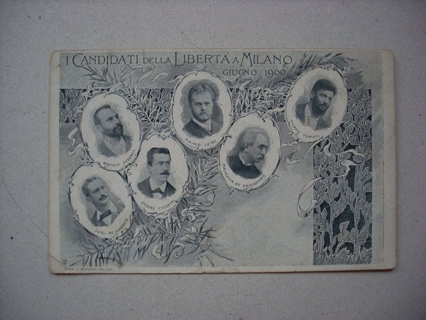 Cartolina I Candidati della Libertà a MILANO Giugno 1900 (Maino, …