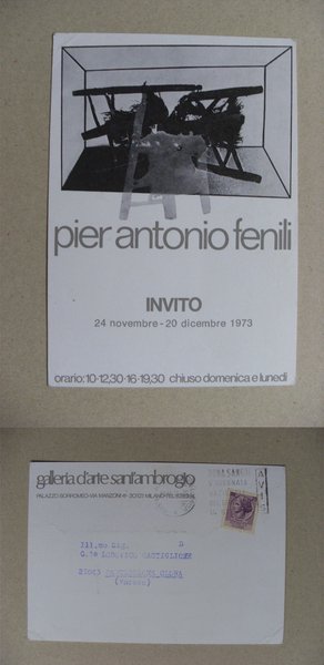 Invito Pier Antonio Fenili - Galleria d'Arte Sant'Ambrogio MILANO 1973