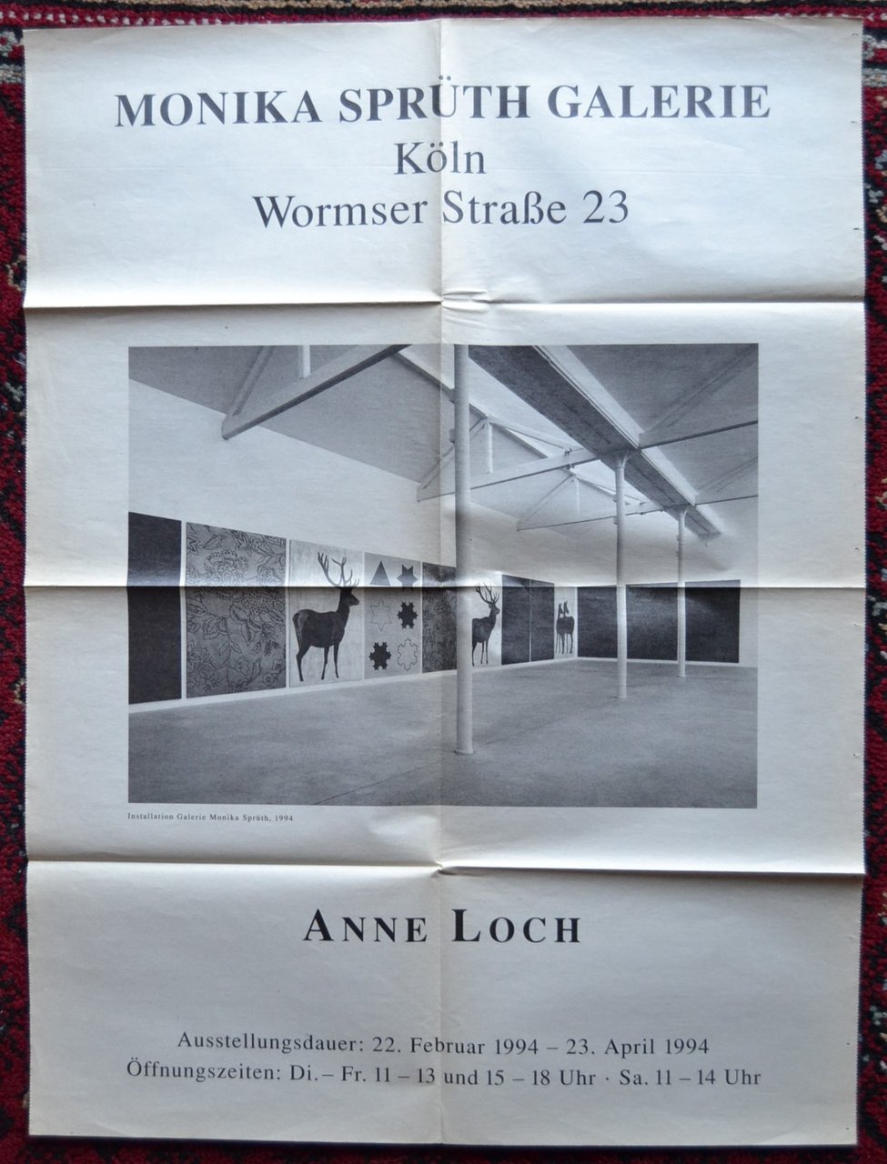 *Manifesto mostra ANNE LOCH. 1994. Monika Sprüth Galerie - Köln