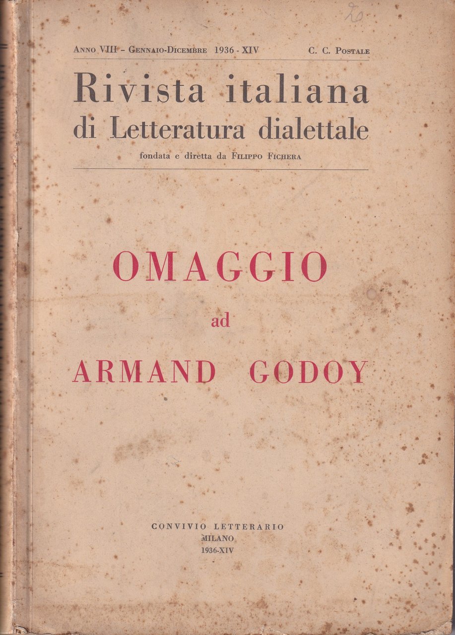 *Rivista italiana di Letteratura dialettale fondata e diretta da Filippo …