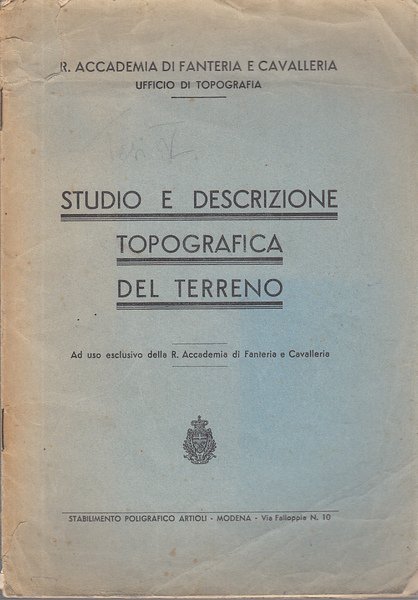 Studio E Descrizione Topografica Del Terreno. Ad Uso Esclusivo Della …
