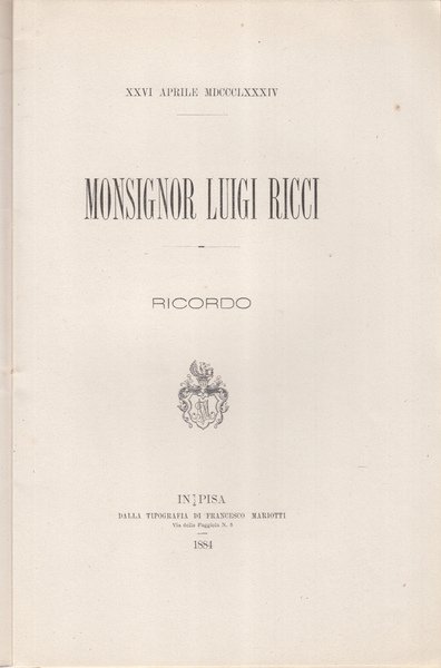 Monsignor Luigi Ricci Ricordo | Immagine Gallery 1