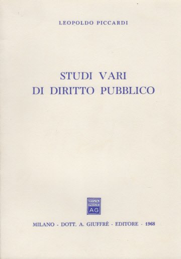 STUDI VARI DI DIRITTO PUBBLICO