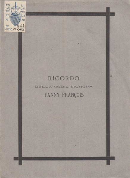 Ricordo Della Nobil Signora Fanny François | Immagine Gallery 1