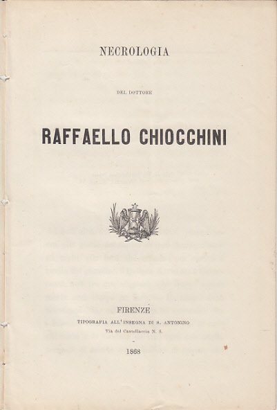 NECROLOGIA DEL DOTTORE RAFFAELLO CHIOCCHINI