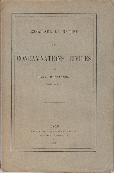 ESSAI SUR LA NATURE DES CONDAMNATIONES CIVILES