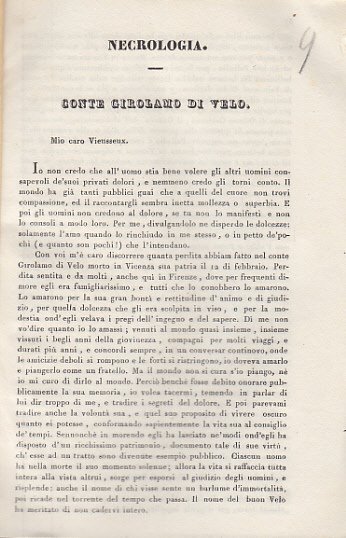 NECROLOGIA CONTE GIROLAMO DI VELO