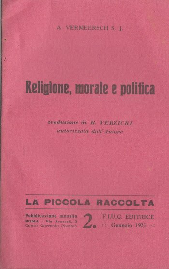 RELIGIONE, MORALE E POLITICA