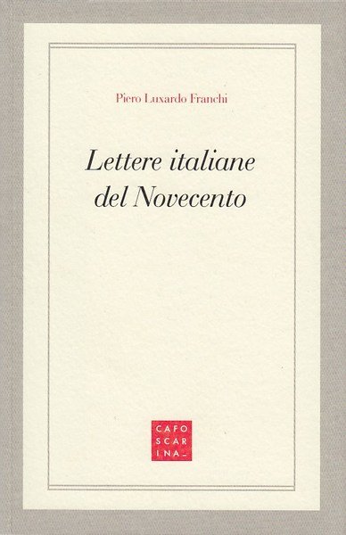 Lettere italiane del Novecento