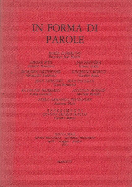 In forma di parole (1991) Vol. 2