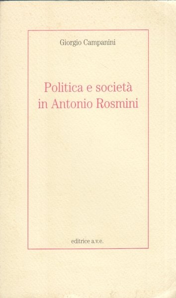 Politica e societ in Antonio Rosmini