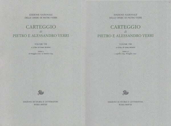 Carteggio di Pietro e Alessandro Verri