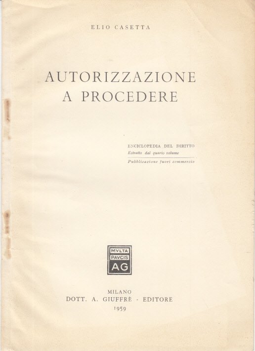 AUTORIZZAZIONE A PROCEDERE