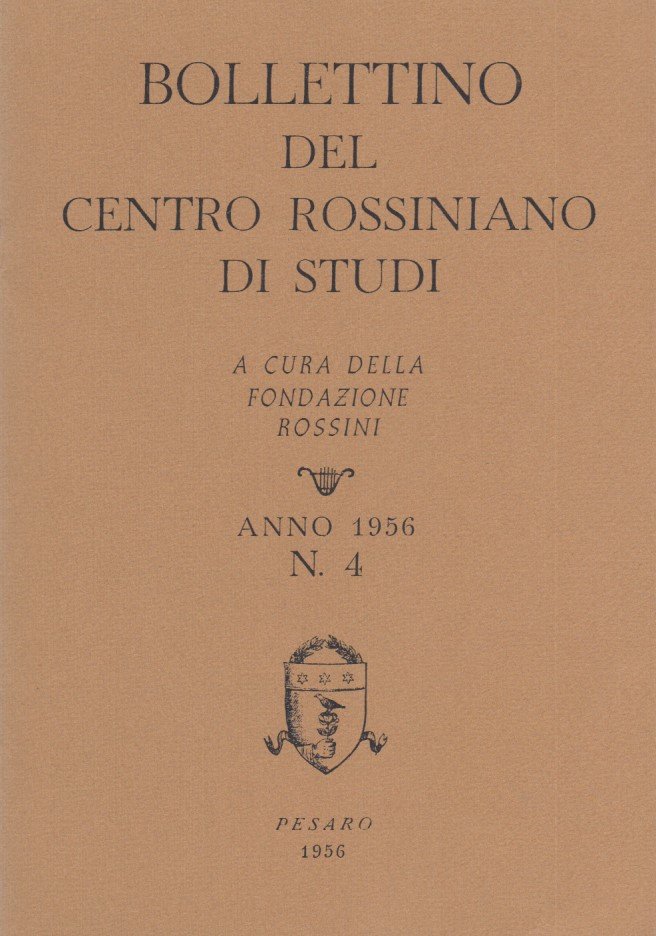 Bollettino del centro rossiniano di studi. Anno 1956, 4