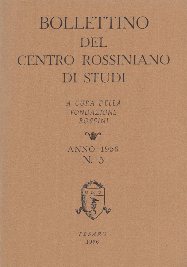 Bollettino del centro rossiniano di studi. Anno 1956, 5