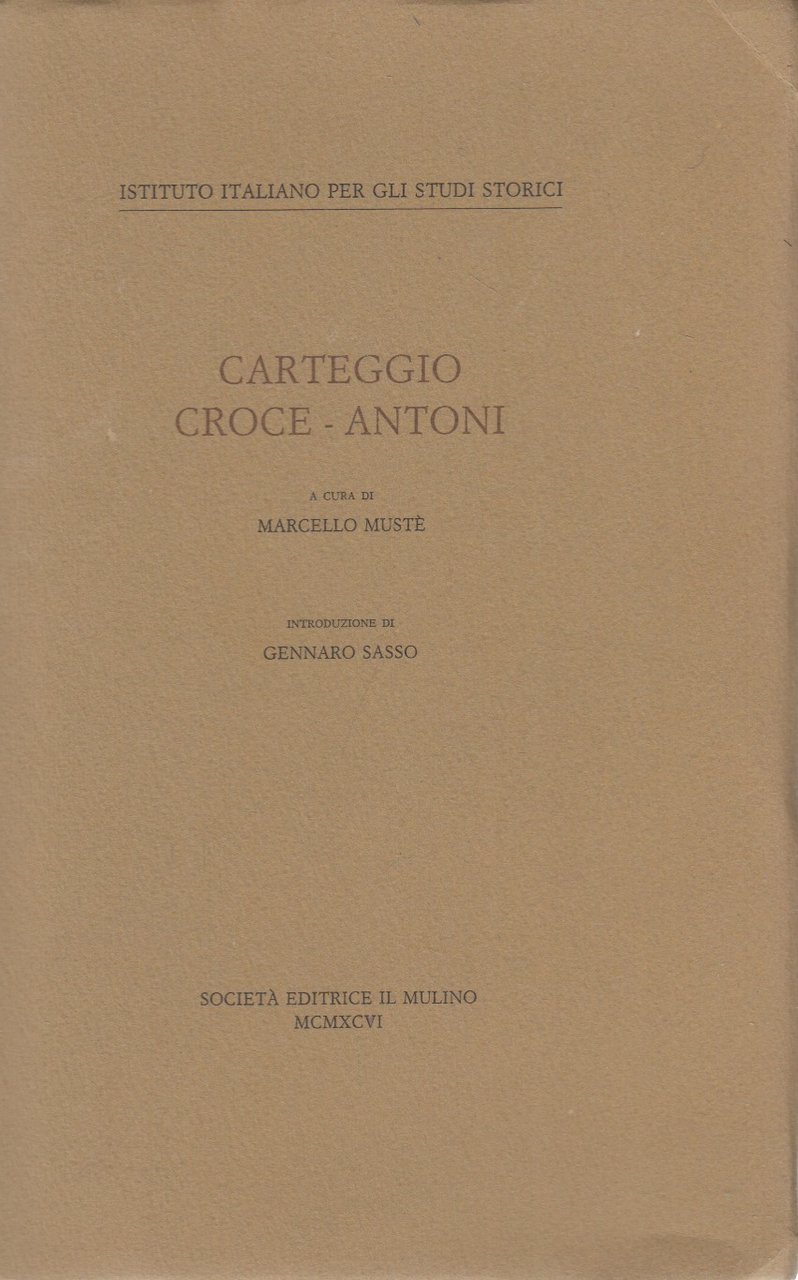 Carteggio Croce - Antoni