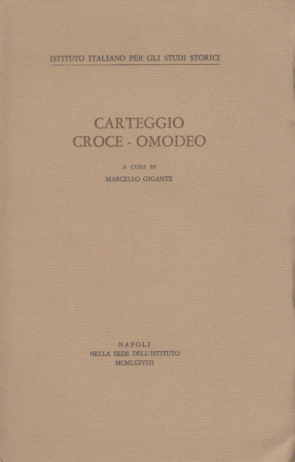 Carteggio Croce - Omodeo