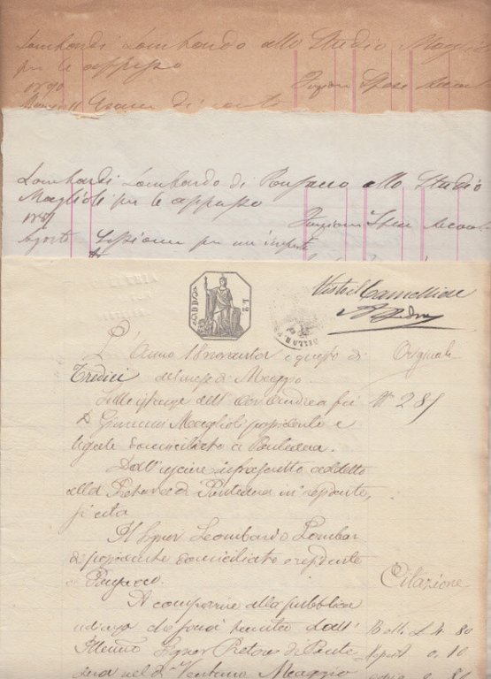 Citazione In Giudizio Manoscritta Avente Ad Oggetto Una Causa Tra …