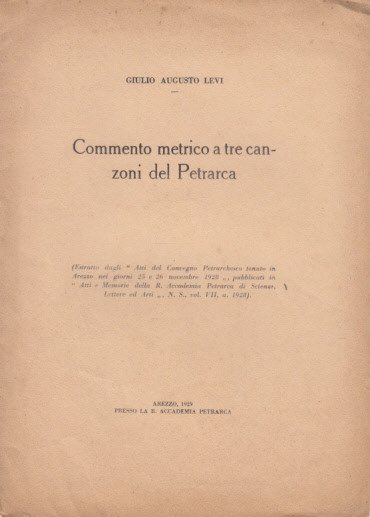 Commento Metrico A Tre Canzoni Del Petrarca