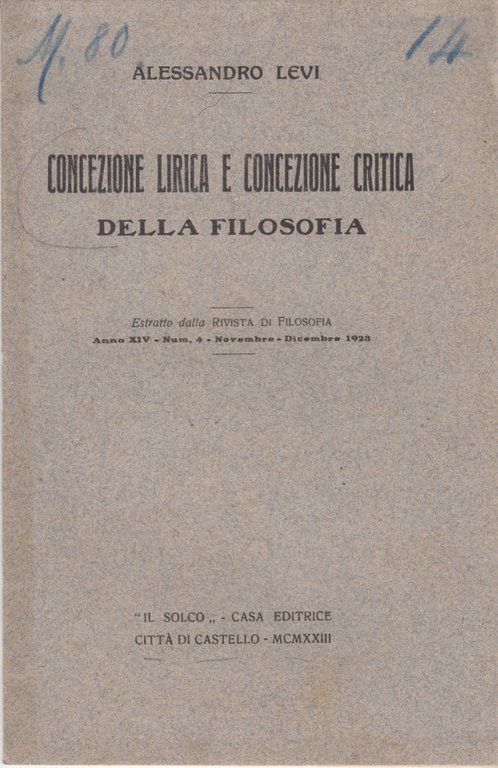 CONCEZIONE LIRICA E CONCEZIONE CRITICA