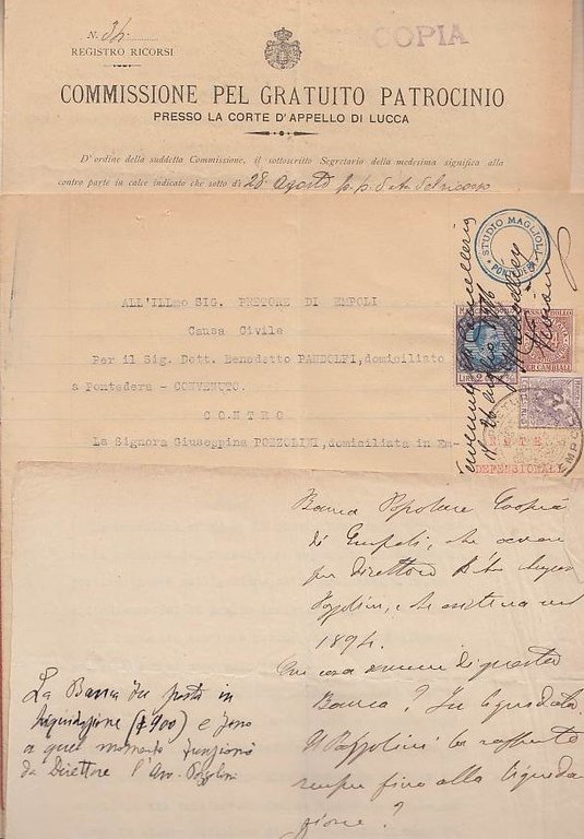 Corpus Di Documenti Inerenti Questioni Legali Del Dott. Benedetto Pandolfi …