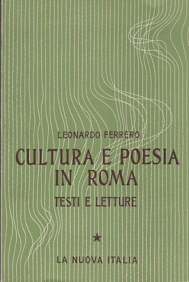 Cultura E Poesia In Roma Testi E Letture I Età …