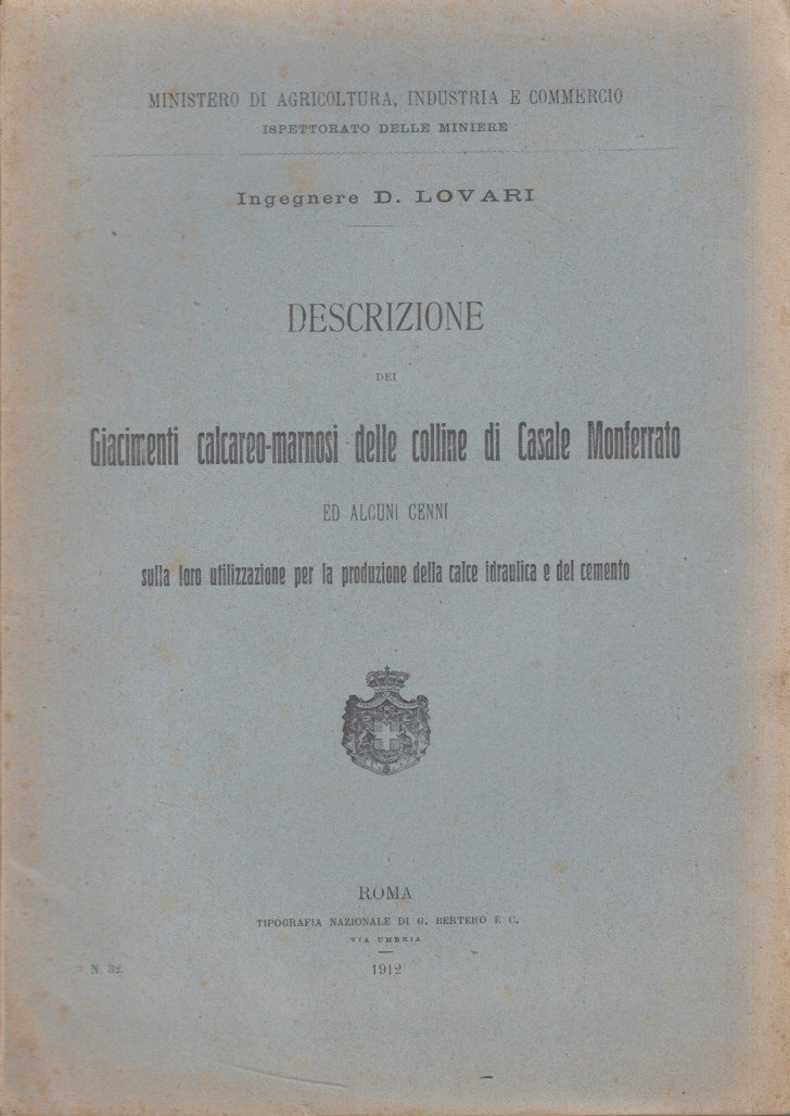 Descrizione dei Giacimenti calcareo-marnosi delle colline di Casale Monferrato ed …