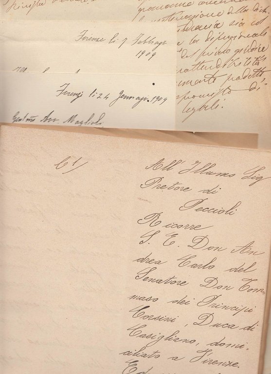 Documentazione Manoscritta Avente Ad Oggetto Una Questione Legale Tra Andrea …