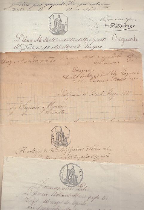 Documentazione Manoscritta Di Carattere Giuridico Avente Come Parti Eugenio Mazzei …