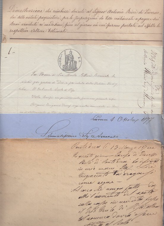 Documenti Aventi Ad Oggetto Una Causa Promossa Da Antonio Ricci …