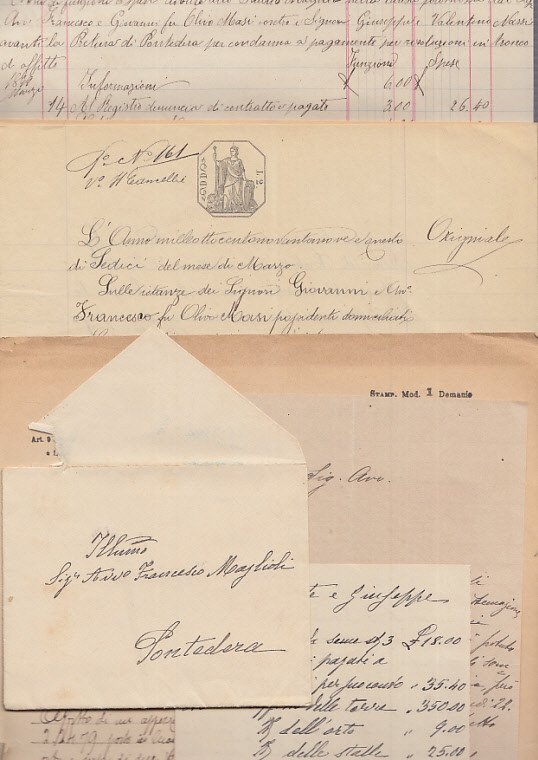 Documenti Manoscritti Aventi Ad Oggetto Una Causa Civile Che Vedeva …