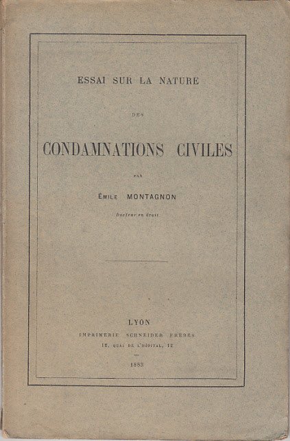 Essai Sur La Nature Des Condamnationes Civiles
