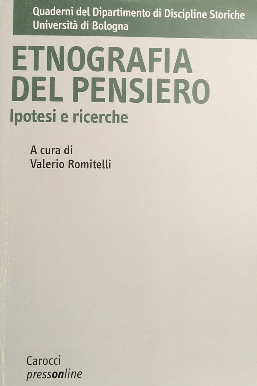 Etnografia del pensiero. Ipotesi e ricerche | Immagine principale