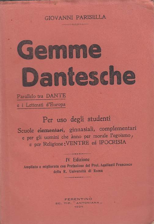Gemme Dantesche Parallelo Tra Dante E I Letterati D'europa