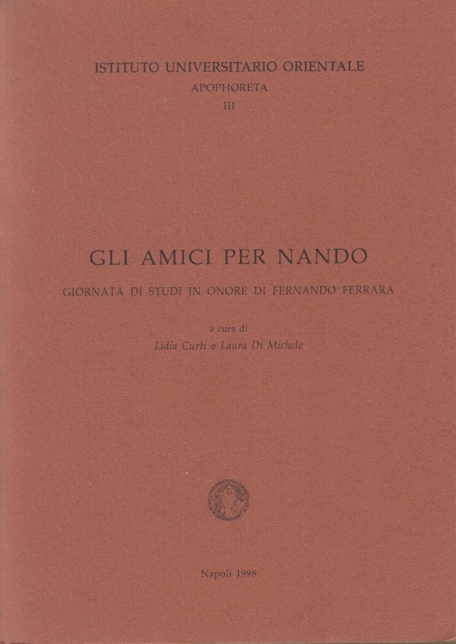 Gli amici per Nando. Giornata di studi in onore di …