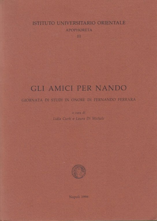 Gli amici per Nando. Giornata di studi in onore di …