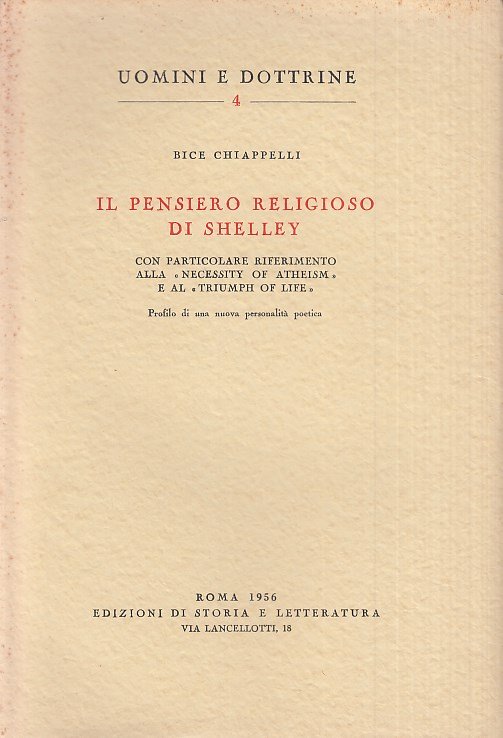 Il pensiero religioso di Shelley. Con particolare riferimento alla "Necessity …