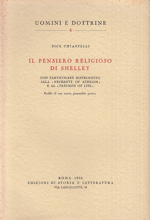 Il pensiero religioso di Shelley. Con particolare riferimento alla "Necessity …