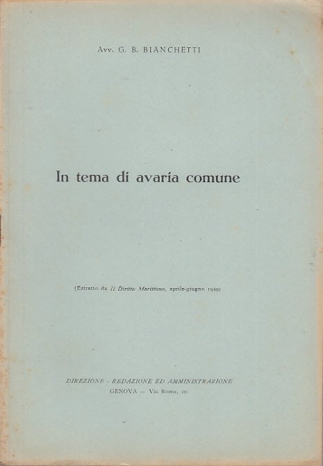 In Tema Di Avaria Comune