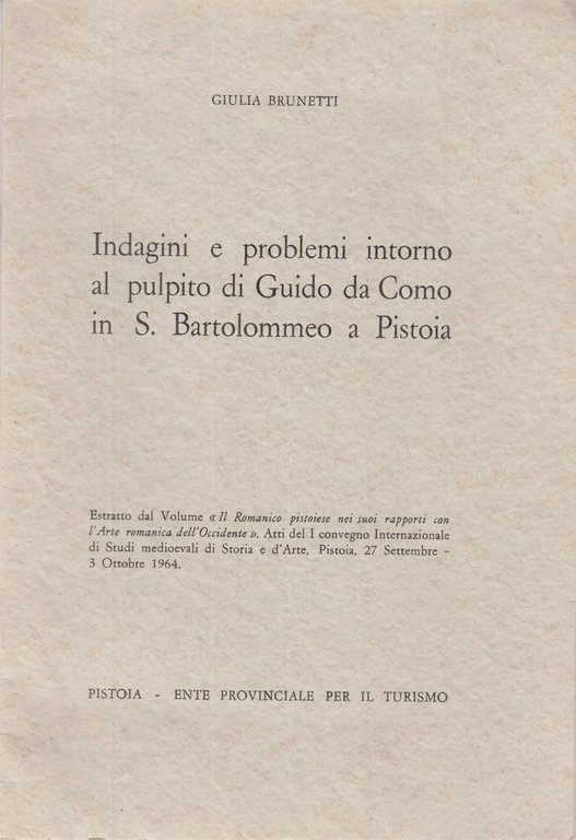 Indagini E Problemi Intorno Al Pulpito Di Guido Da Como …