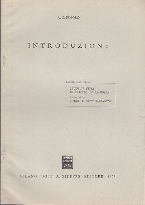 Introduzione Estratto Da Studi In Tema Di Diritto Di Famiglia