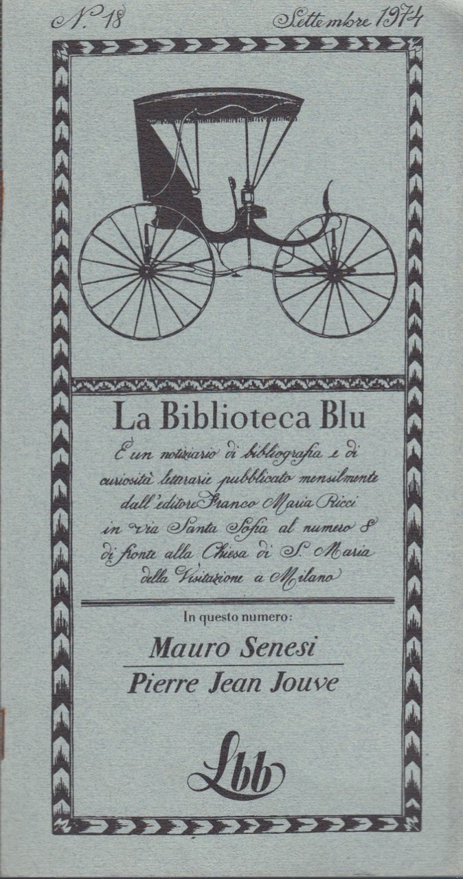 La Biblioteca Blu n. 18 Settembre 1974