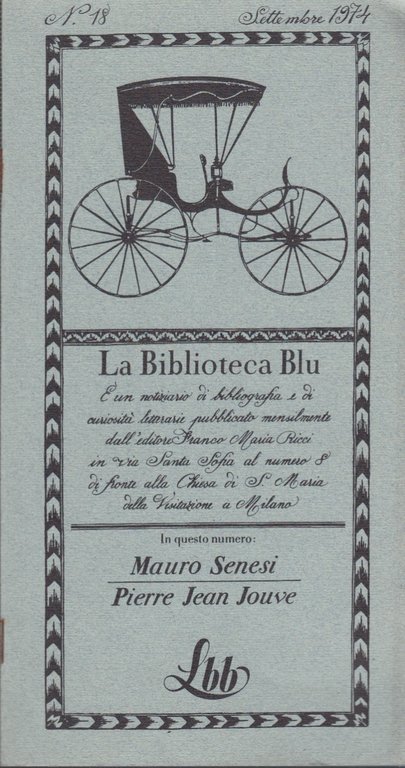 La Biblioteca Blu n. 18 Settembre 1974