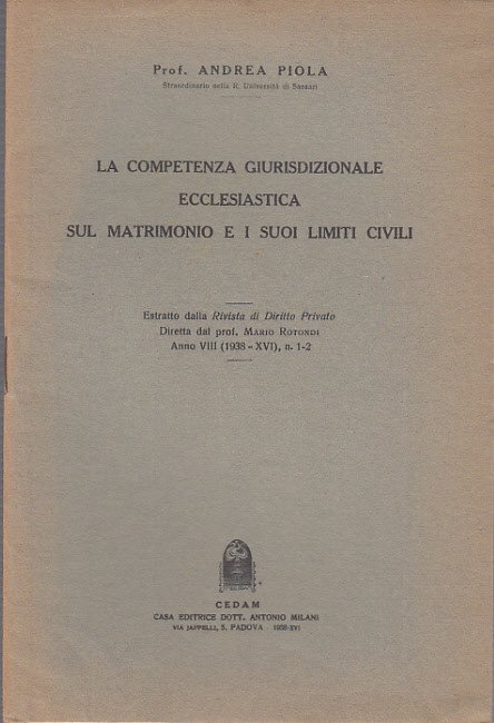 La Competenza Giurisdizionale Ecclesiastica Sul Matrimonio E I Suoi Limiti …